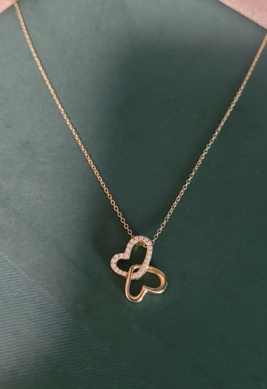 Gold 925 Heart Link Charm